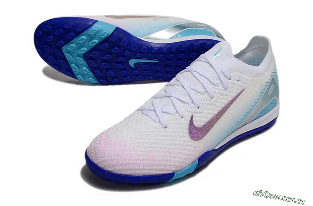 Unisex Nike Air Zoom Mercurial Vapor 16 Elite TF Artificial Turf Low-Tops Football Shoes - White/Purple/Blue 3