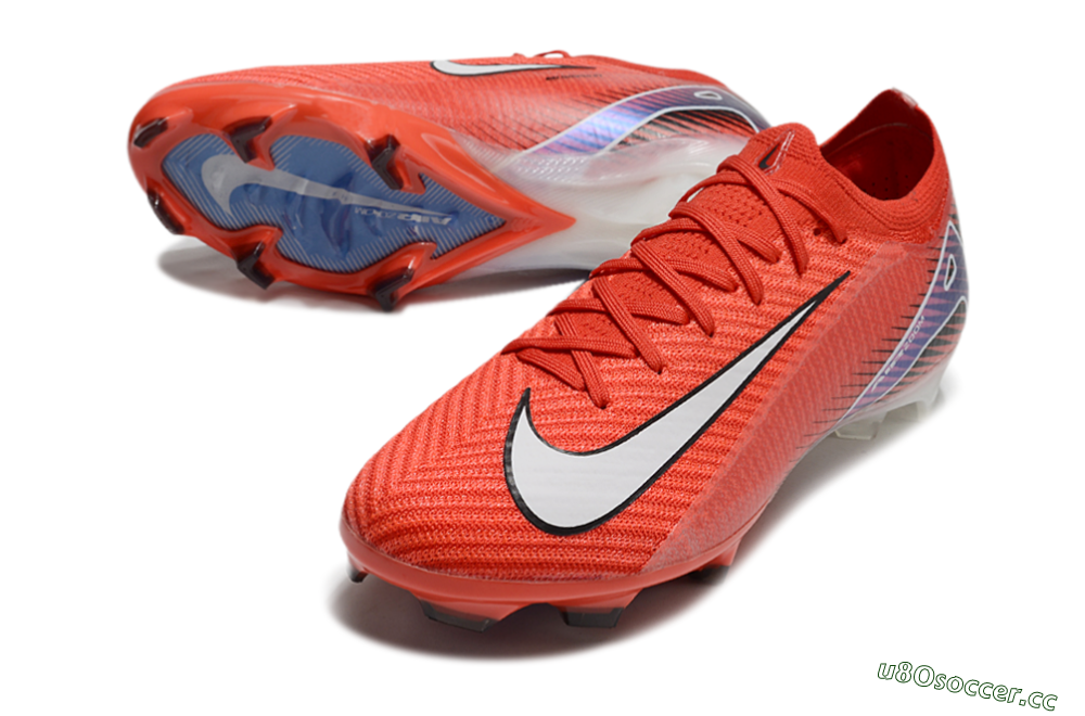 Men's Nike Air Zoom Mercurial Vapor 16 Elite FG Firm Ground Low-Tops Football Boots - Red/White/Blue 3