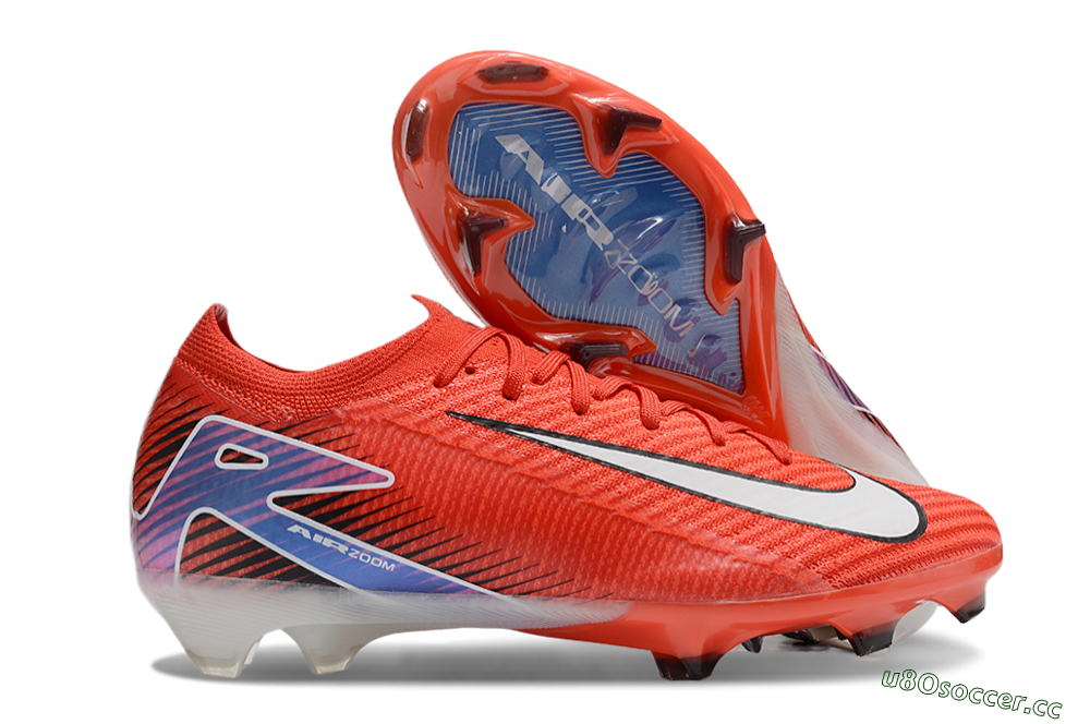 Men's Nike Air Zoom Mercurial Vapor 16 Elite FG Firm Ground Low-Tops Football Boots - Red/White/Blue 2