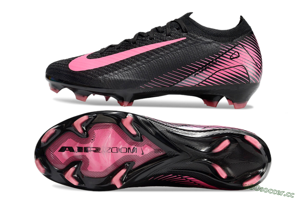 Men's Nike Air Zoom Mercurial Vapor 16 Elite FG Firm Ground Low-Tops Football Boots - Black/Pink 1