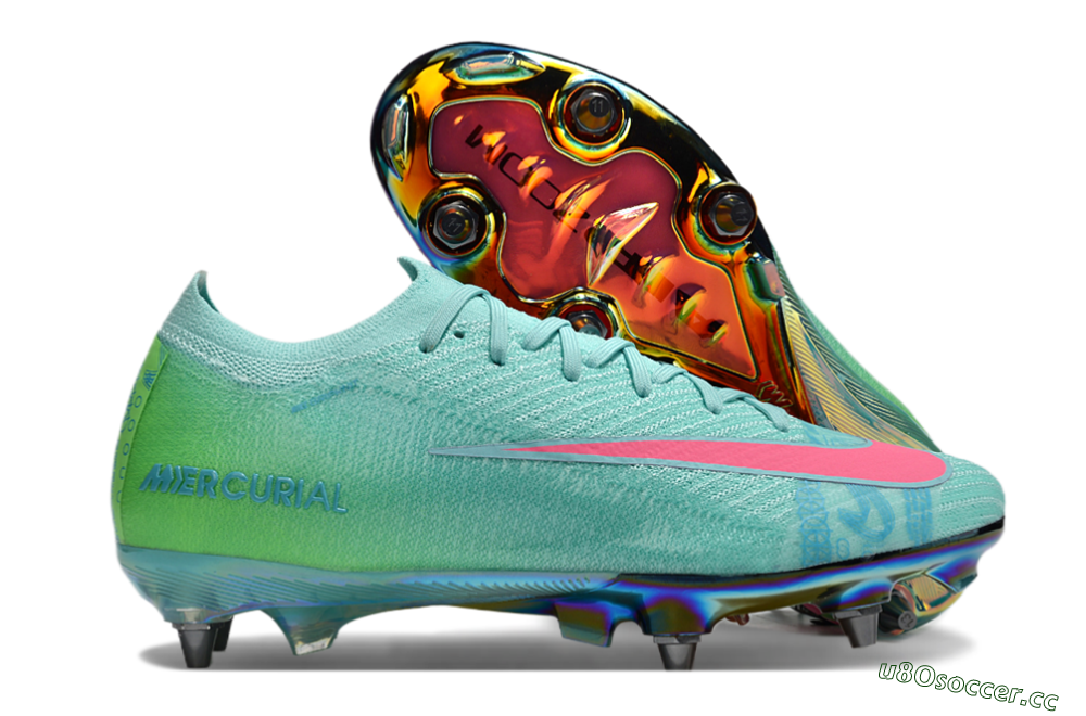 Men's Nike Air Zoom Mercurial Vapor 16 Elite SG Soft Ground Low-Tops Football Boots - Jade/Pink/Gold 2