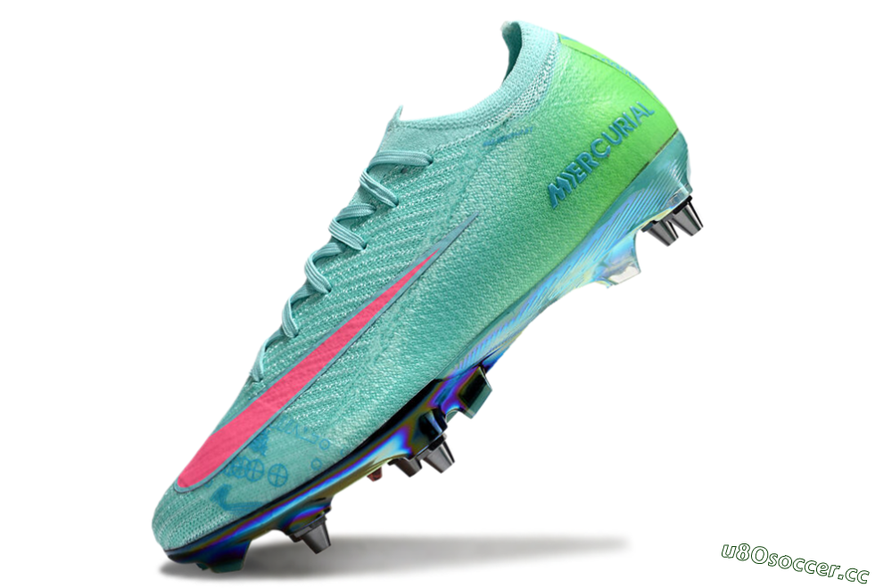 Men's Nike Air Zoom Mercurial Vapor 16 Elite SG Soft Ground Low-Tops Football Boots - Jade/Pink/Gold 5