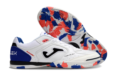 Men's Joma Top Flex IC Indoor & Futsal Low-Tops Football Shoes - White/Red/Blue