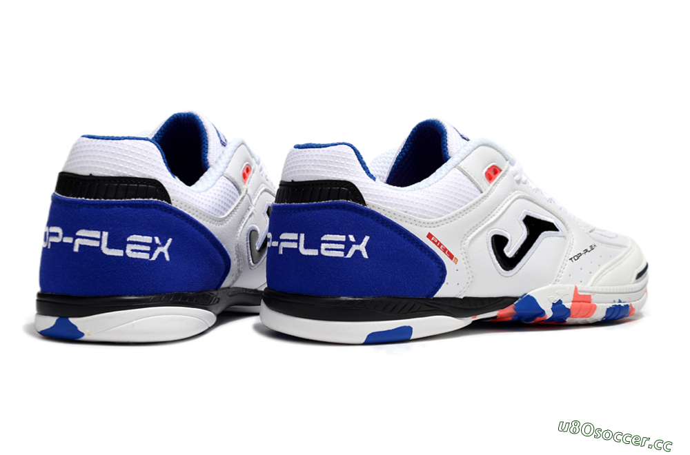 Men's Joma Top Flex IC Indoor & Futsal Low-Tops Football Shoes - White/Red/Blue 6