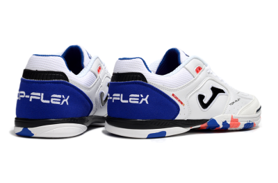 Men's Joma Top Flex IC Indoor & Futsal Low-Tops Football Shoes - White/Red/Blue