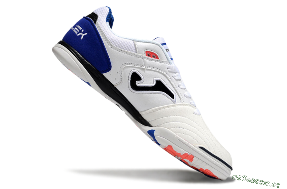 Men's Joma Top Flex IC Indoor & Futsal Low-Tops Football Shoes - White/Red/Blue 4