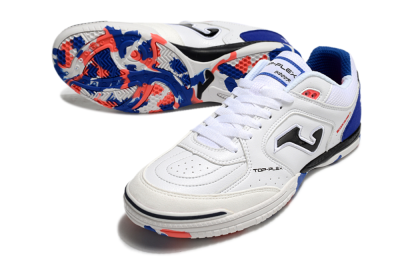 Men's Joma Top Flex IC Indoor & Futsal Low-Tops Football Shoes - White/Red/Blue