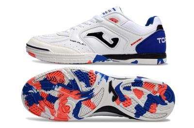 Men's Joma Top Flex IC Indoor & Futsal Low-Tops Football Shoes - White/Red/Blue