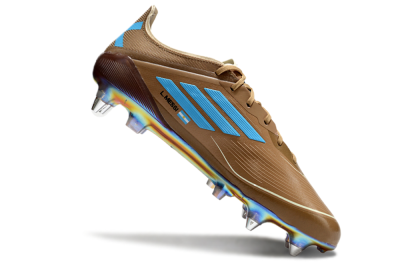 Men's Messi x Adidas F50 Elite SG Soft Ground Low-Tops Football Boots - Brown/White/Blue