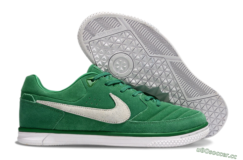 Men's Nike Street Gato IC Indoor & Futsal Low-Tops Football Shoes - Green/Grey/White 2