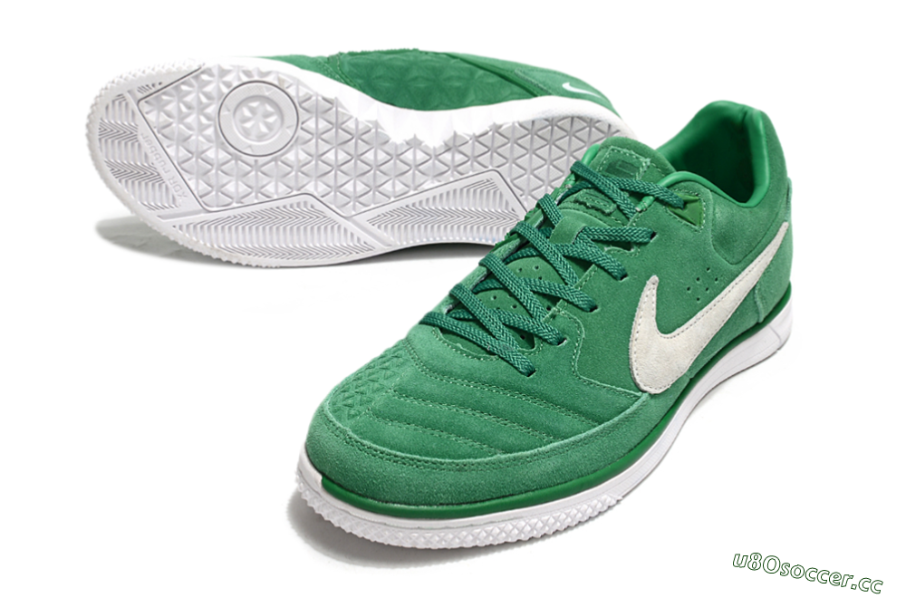 Men's Nike Street Gato IC Indoor & Futsal Low-Tops Football Shoes - Green/Grey/White 3
