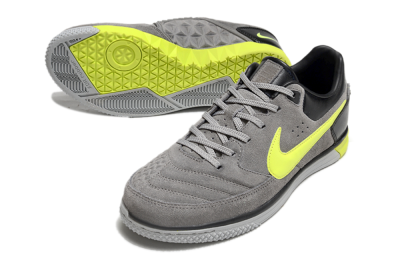 Men's Nike Street Gato IC Indoor & Futsal Low-Tops Football Shoes - Grey/Yellow/Black
