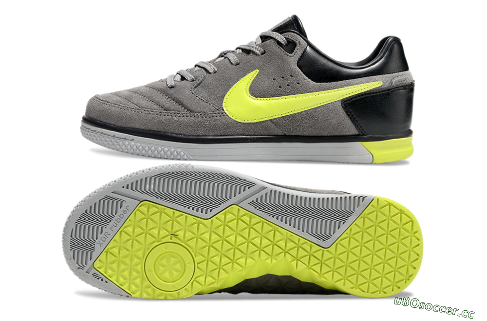 Men's Nike Street Gato IC Indoor & Futsal Low-Tops Football Shoes - Grey/Yellow/Black 1