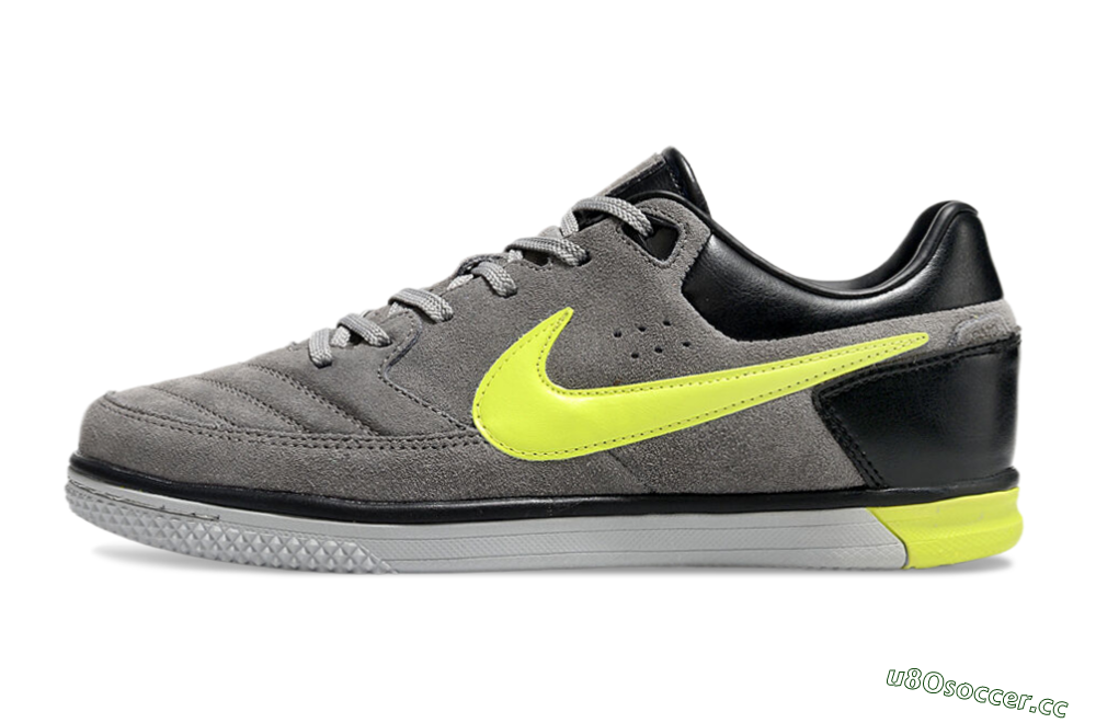 Men's Nike Street Gato IC Indoor & Futsal Low-Tops Football Shoes - Grey/Yellow/Black 0
