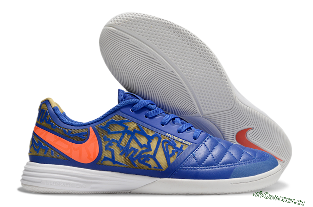 Men's Nike Street Gato IC Indoor & Futsal Low-Tops Football Shoes - Blue/Yellow/Red 2