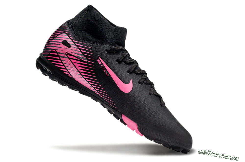 Men's Nike Air Zoom Mercurial Superfly 10 Elite TF Artificial Turf High-Tops Football Shoes - Black/Pink 4