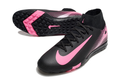 Men's Nike Air Zoom Mercurial Superfly 10 Elite TF Artificial Turf High-Tops Football Shoes - Black/Pink