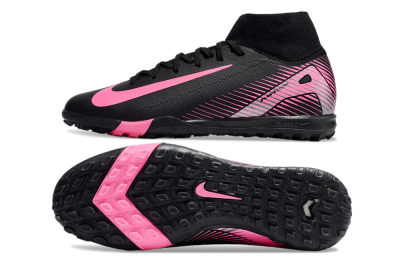 Men's Nike Air Zoom Mercurial Superfly 10 Elite TF Artificial Turf High-Tops Football Shoes - Black/Pink
