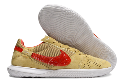 Men's Nike Street Gato IC Indoor & Futsal Low-Tops Football Shoes - Khaki/Red/White