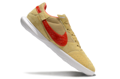 Men's Nike Street Gato IC Indoor & Futsal Low-Tops Football Shoes - Khaki/Red/White