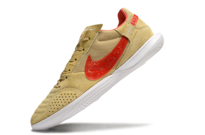 Men's Nike Street Gato IC Indoor & Futsal Low-Tops Football Shoes - Khaki/Red/White