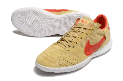 Men's Nike Street Gato IC Indoor & Futsal Low-Tops Football Shoes - Khaki/Red/White