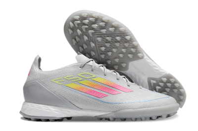 Men's Adidas F50 Pro TF Artificial Turf Low-Tops Football Shoes - Grey/Gold/Pink