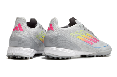 Men's Adidas F50 Pro TF Artificial Turf Low-Tops Football Shoes - Grey/Gold/Pink