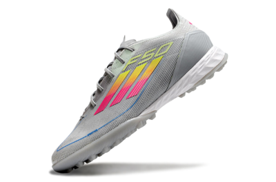 Men's Adidas F50 Pro TF Artificial Turf Low-Tops Football Shoes - Grey/Gold/Pink