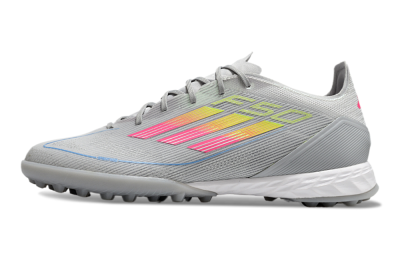 Men's Adidas F50 Pro TF Artificial Turf Low-Tops Football Shoes - Grey/Gold/Pink