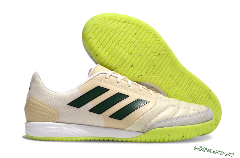 Men's Adidas Competition Top IC Indoor & Futsal Low-Tops Football Shoes - Brown/Green/White 2