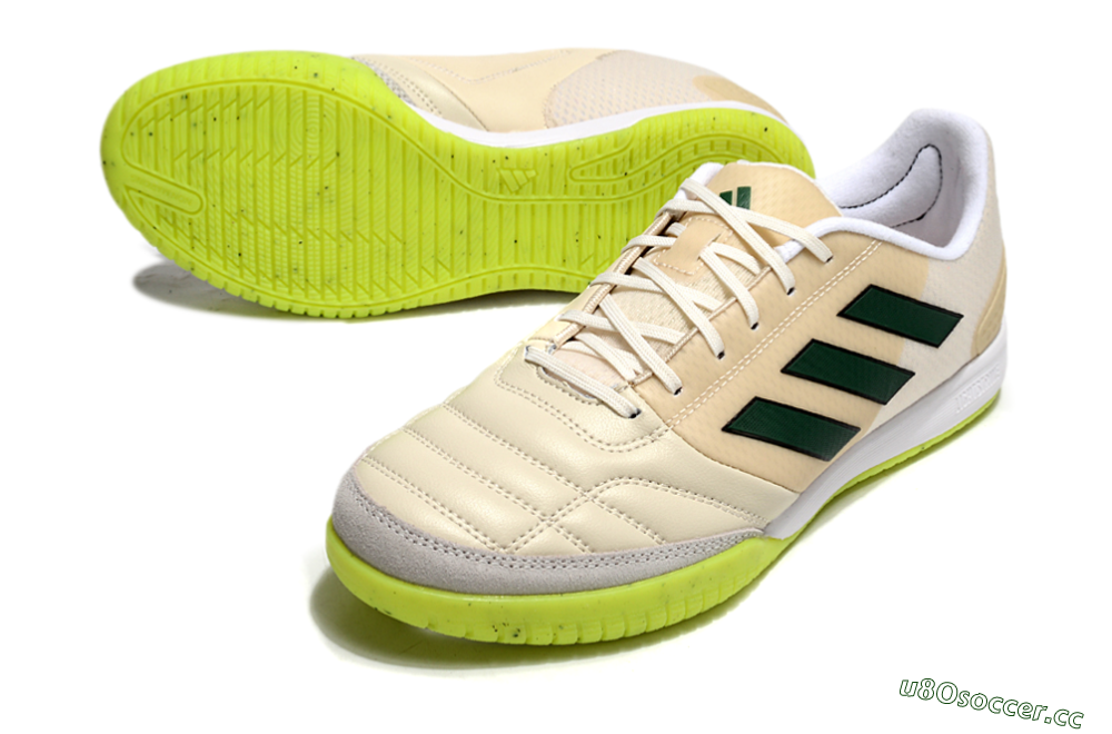 Men's Adidas Competition Top IC Indoor & Futsal Low-Tops Football Shoes - Brown/Green/White 3