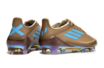 Men's Messi x Adidas F50 Elite FG Firm Ground Low-Tops Football Boots - Brown/White/Blue