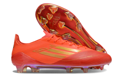 Men's Adidas F50 Elite FG Firm Ground Low-Tops Football Boots - Red/Gold