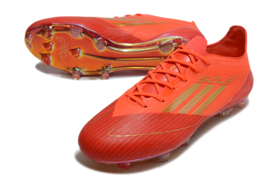 Men's Adidas F50 Elite FG Firm Ground Low-Tops Football Boots - Red/Gold
