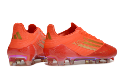 Men's Adidas F50 Elite FG Firm Ground Low-Tops Football Boots - Red/Gold