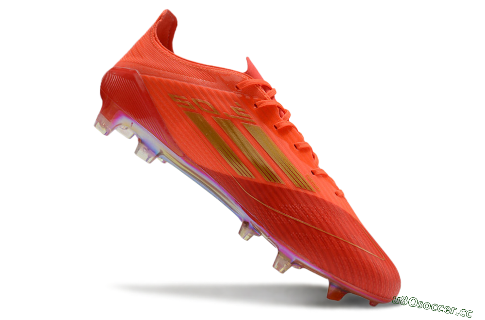 Men's Adidas F50 Elite FG Firm Ground Low-Tops Football Boots - Red/Gold 4