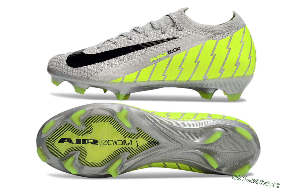 Men's Nike Air Zoom Mercurial Vapor 16 Elite FG Firm Ground Low-Tops Football Boots - Grey/Black/Yellow 1