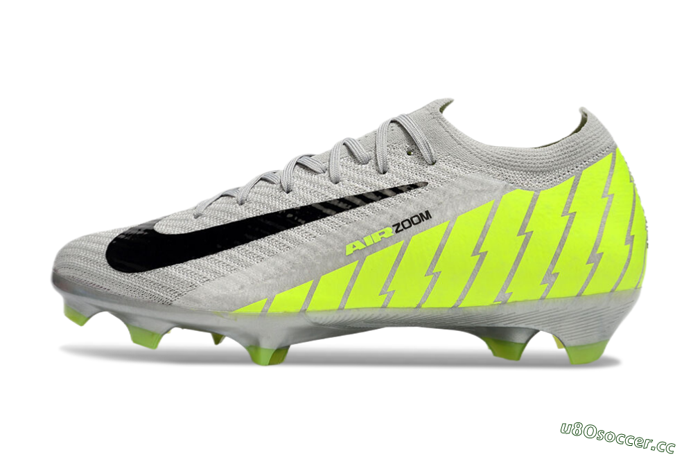 Men's Nike Air Zoom Mercurial Vapor 16 Elite FG Firm Ground Low-Tops Football Boots - Grey/Black/Yellow 0