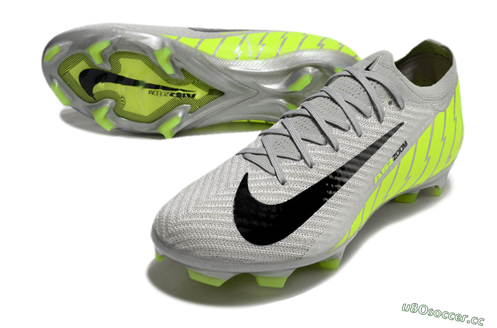 Men's Nike Air Zoom Mercurial Vapor 16 Elite FG Firm Ground Low-Tops Football Boots - Grey/Black/Yellow 3