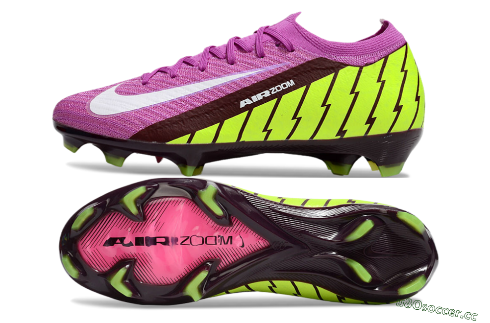 Men's Nike Air Zoom Mercurial Vapor 16 Elite FG Firm Ground Low-Tops Football Boots - Pink/White/Yellow 1