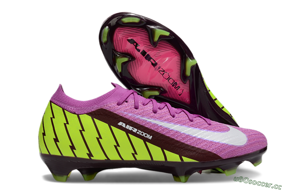 Men's Nike Air Zoom Mercurial Vapor 16 Elite FG Firm Ground Low-Tops Football Boots - Pink/White/Yellow 2