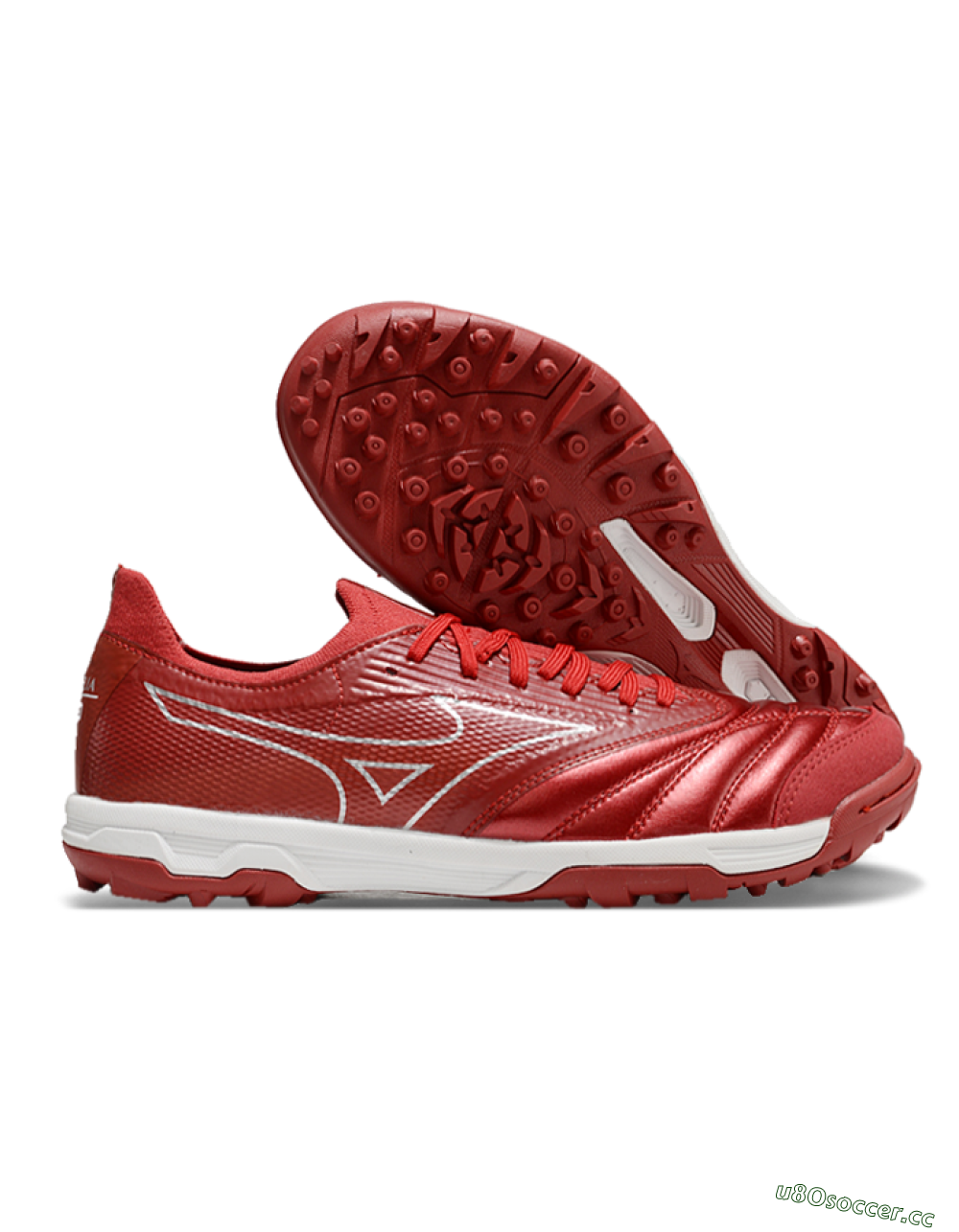 Men's Mizuno Morelia Neo Sala TF Artificial Turf Low-Tops Football Shoes - Red/Gold/White 2