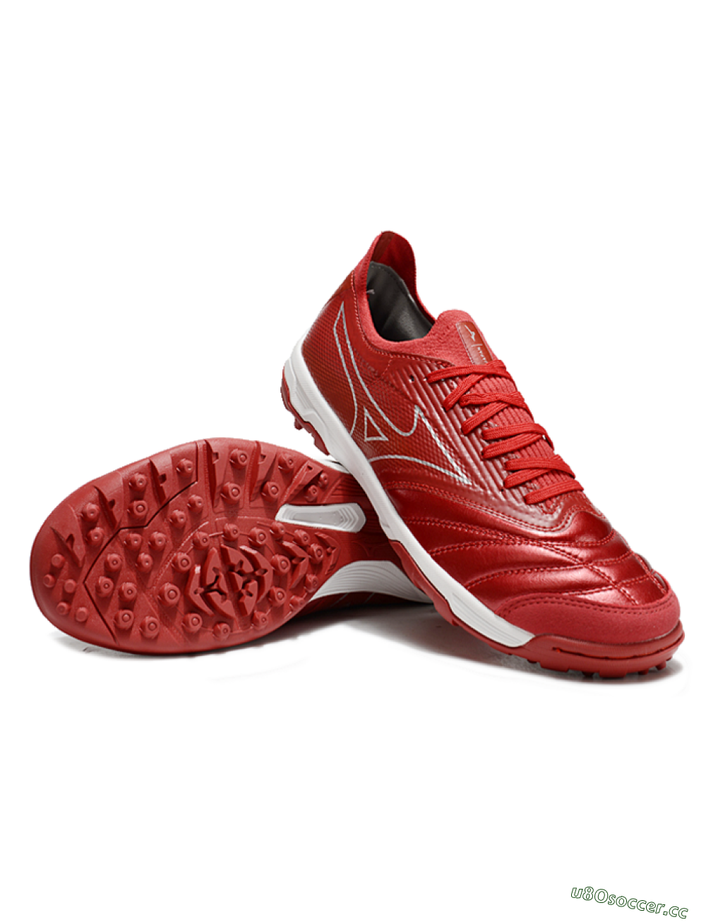 Men's Mizuno Morelia Neo Sala TF Artificial Turf Low-Tops Football Shoes - Red/Gold/White 3