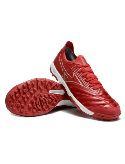 Men's Mizuno Morelia Neo Sala TF Artificial Turf Low-Tops Football Shoes - Red/Gold/White