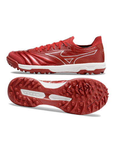 Men's Mizuno Morelia Neo Sala TF Artificial Turf Low-Tops Football Shoes - Red/Gold/White