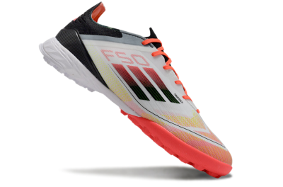 Men's Adidas F50 Elite TF Artificial Turf Low-Tops Football Shoes - White/Red/Yellow