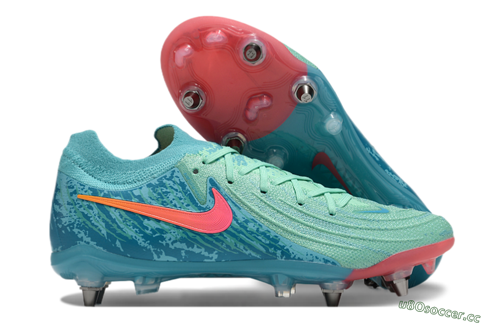 Men's Nike Phantom Luna Elite SG Soft Ground Low-Tops Football Boots - Jade/Red/Blue 2