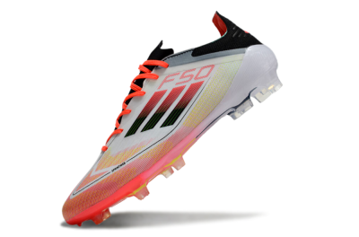 Men's Adidas F50 Elite FG Firm Ground Low-Tops Football Boots - White/Red/Yellow