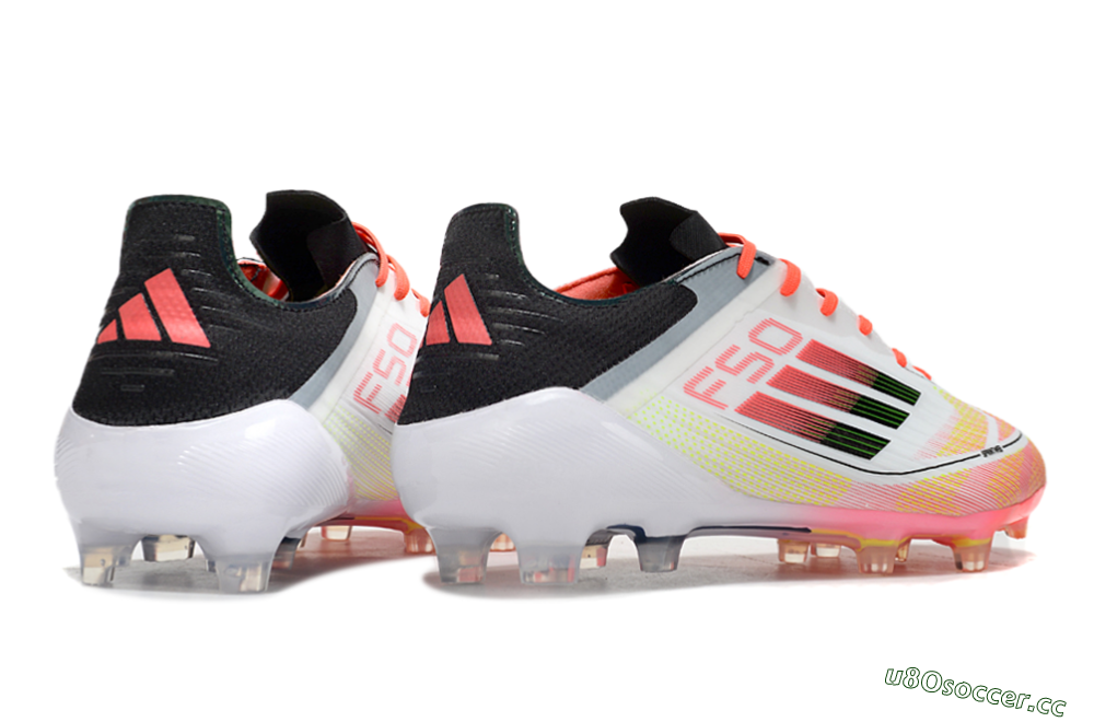 Men's Adidas F50 Elite FG Firm Ground Low-Tops Football Boots - White/Red/Yellow 6